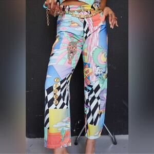 Easy Tiger Dreamworld Denim Jeans 25 multi fun bright party print